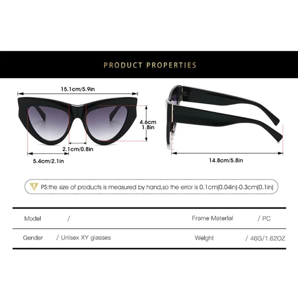 Occhiali da sole alla moda Cat-Eye da donna Stile INS Trendy Unici Occhiali da sole Protettivi UV Ombrelli da sole Protettivi UV per esterni
