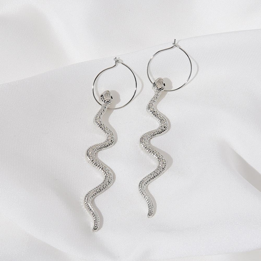 Year Tide Snake Earrings Women'S Design Stud Earrings Personality Temperament Exaggerated Long Earrings