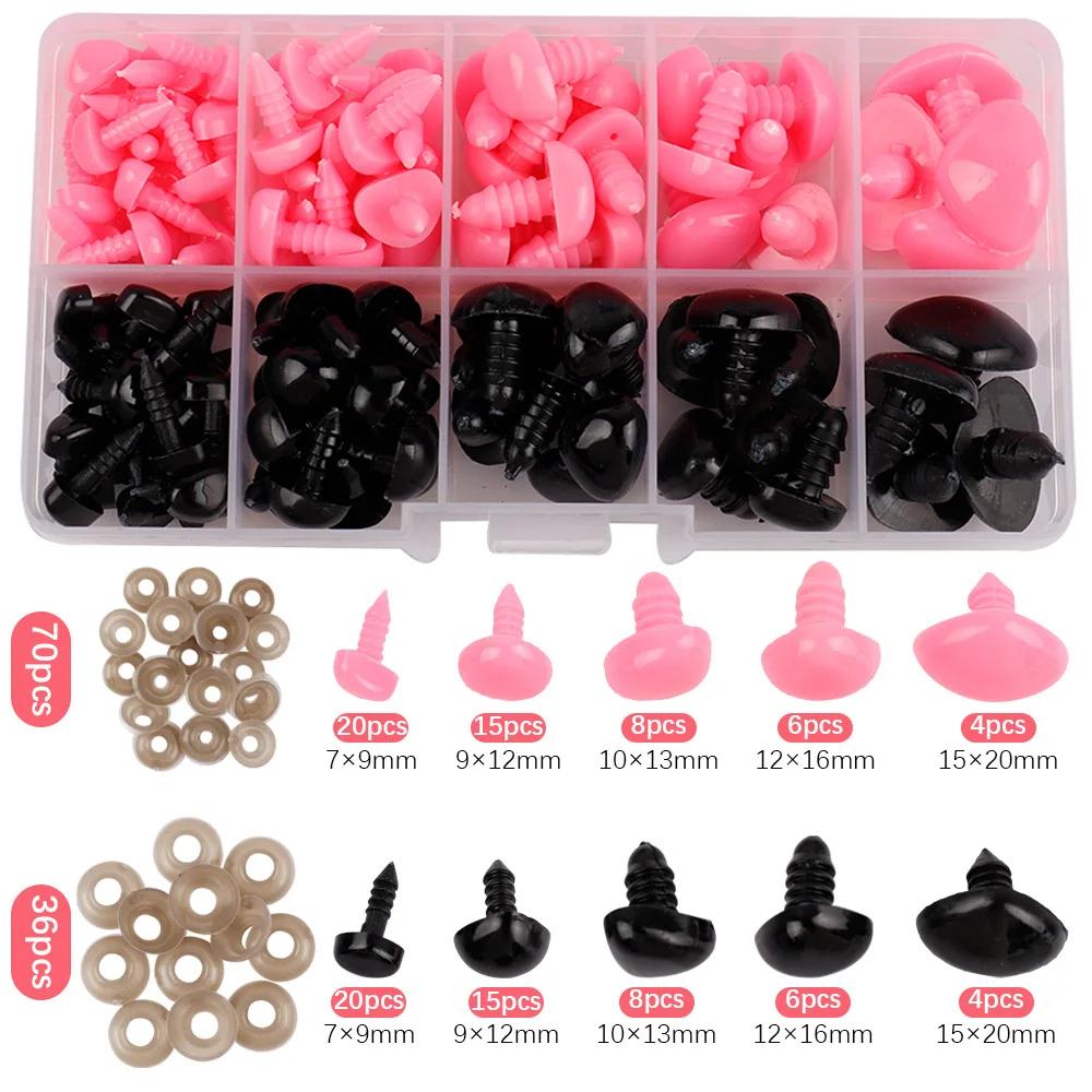 Set Safety Nose Eyes For Crochet Bear Dolls DIY Making Accessories Triangle Nose Plastic Eyes Hangmade Supplies