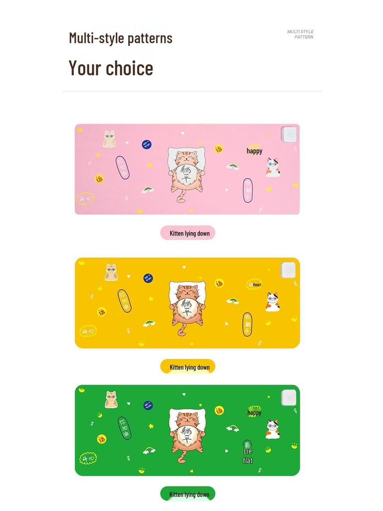 Cartoon Large Heated Desk Mat for Office or Study