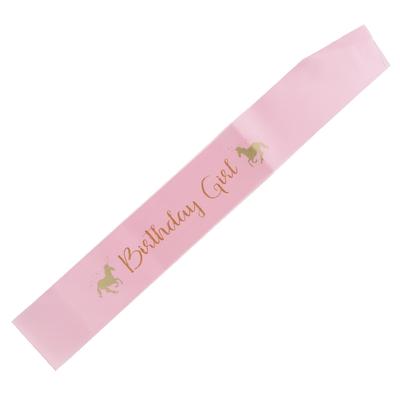 Birthday Girl Satin Sash Badge Gold Crown Girls Party Fancy Dress Green