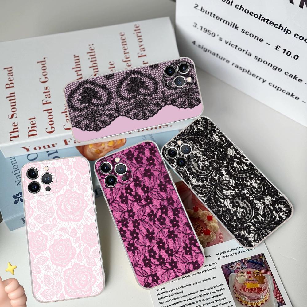 Lace Style Cool Girl Phone Case For IPhone 16 15 14 13 12 Mini 11 Pro XS Max X XR SE 6 7 8 Plus Soft Silicone Cover