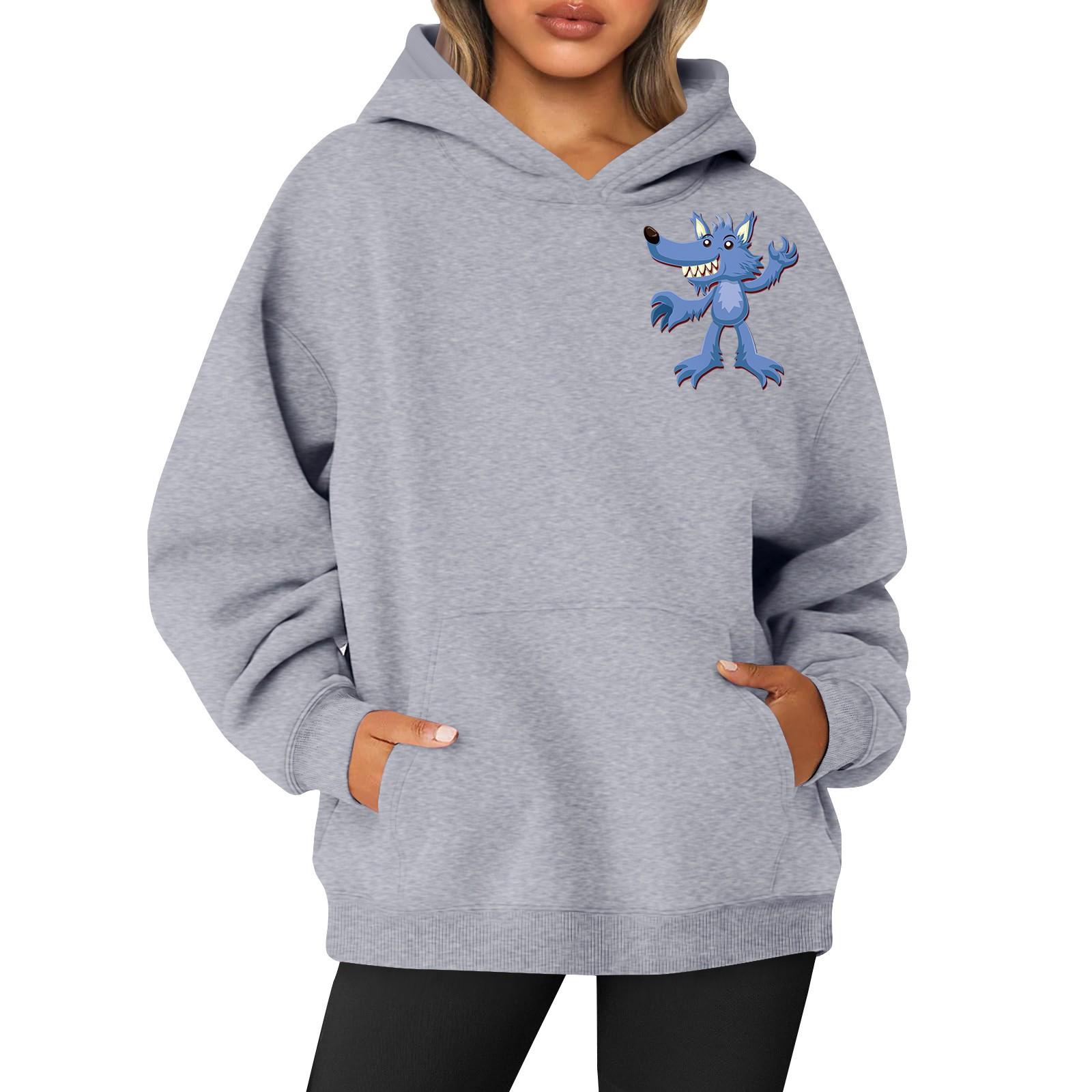 

Женская толстовка с капюшоном и круглым вырезом, длинными рукавами и принтом «Хэллоуин» M