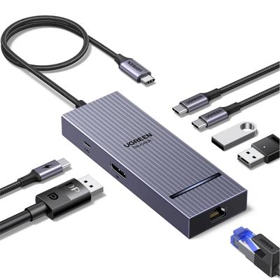 UGREEN Revodok Pro Hub with 4K 100W Fast 10Gbps and Compatible with MacBook iPad Rog and 7-in-1 USB-C DisplayPort, 60Hz, Charging, USB-A USB-C 3.2