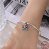 New Copper Blue Bow Pet Cute Bear Shiny Zircon Beads Suitable Fit Pan Original Bracelet Diy Gift Jewelry