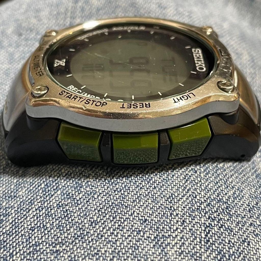 Used [Working Condition] [No Belt] SEIKO PROSPEX Alpinist Solar Hardlex S822-00B0 Watch SEIKO
