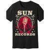 Plus Size For Rockabilly For Rocker Records Vintage For Rock N Roll T-Shirt - Retro Music Band T-Shirt With Microphone Graphic - Non-Stretch Casual
