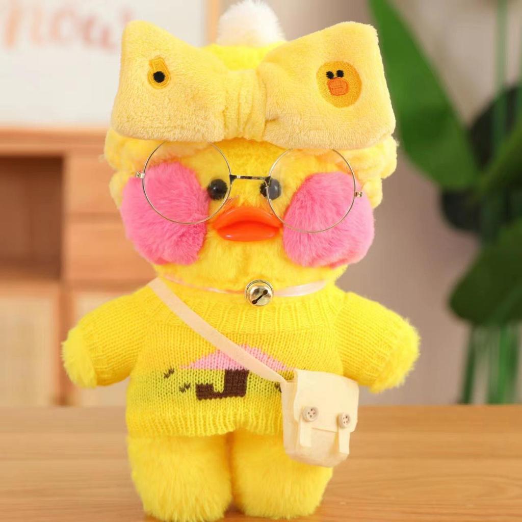 Hyaluronic Acid Duck Plush Toy with Changeable Clothes - Internet Celebrity Little Yellow Duck Doll