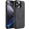 LC.IMEEKE For iPhone 16 Pro Max Magnetic Case Compatible with MagSafe Leather+TPU Back Cover