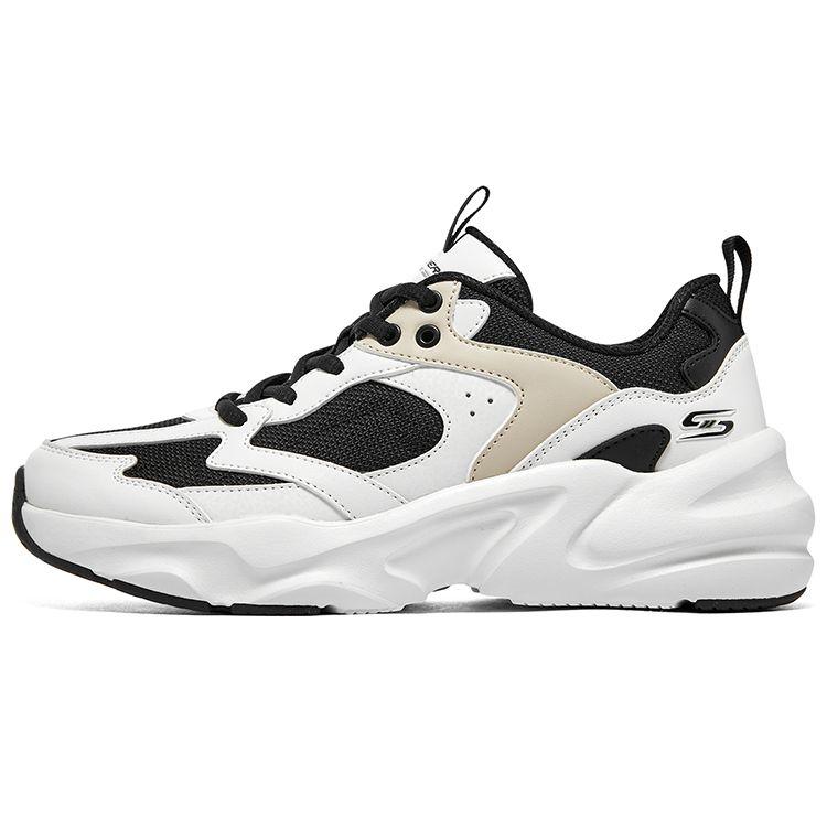 Skechers DLites Comfortable Casual Low Top Lifestyle Shoes Women sneakers White Black Beige 117365-BKW 35