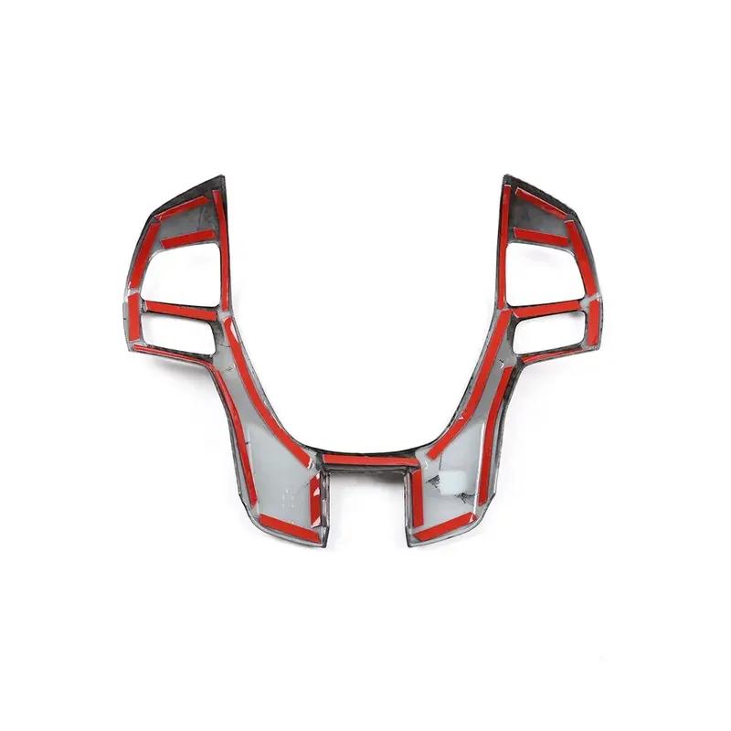 Car Steering Wheel Trim Button Decoration Frame ABS Plastic Cover Sticker Interior Accessories For Ford Everest Ranger 2015-