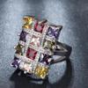 Chenrui Vibrant Square Brick Statement Ring - Trendy European and American Jewelry