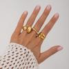 2025 New Vintage Punk Metal Rings Set for Women Aesthetics Jewelry Gift Gold Silver Color Irregular Geometric Knuckle Joint Ring Opening Jewelry