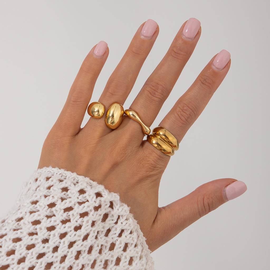 2025 New Vintage Punk Metal Rings Set for Women Aesthetics Jewelry Gift Gold Silver Color Irregular Geometric Knuckle Joint Ring Opening Jewelry