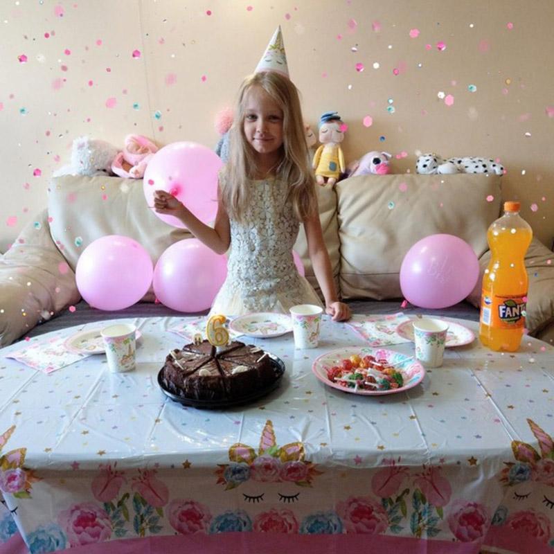 WEIGAO Unicorn Party Accessories Rainbow Unicorn Balloons Latex Balloon Girl Birthday Party Decor Unicorn Headband Cake Toppers