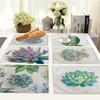 Succulent Plants Printed Placemat Coaster Place Mats Dining Table Mat Linen Bowl Cup Mat Kitchen Pads 45*30cm Home Decor