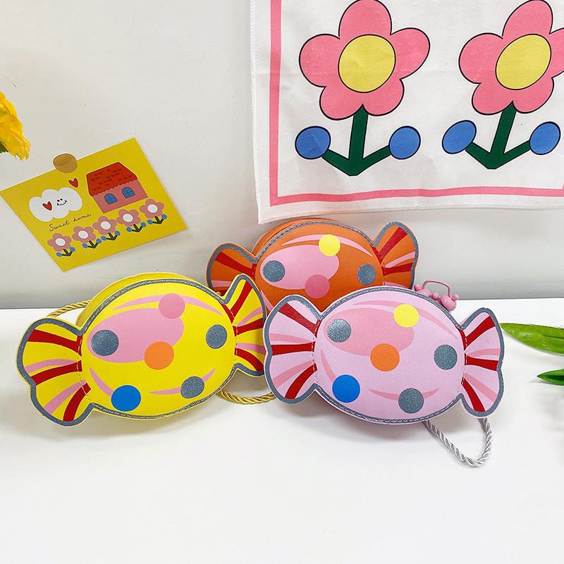 Modern Colorful Candy Pattern Bag For Young Girls Cute Lightweight Purse Pu