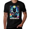 The Reader Funny Cat Tarot Card Parody Tshirt Casual Everyday Short Sleeve Tshirt