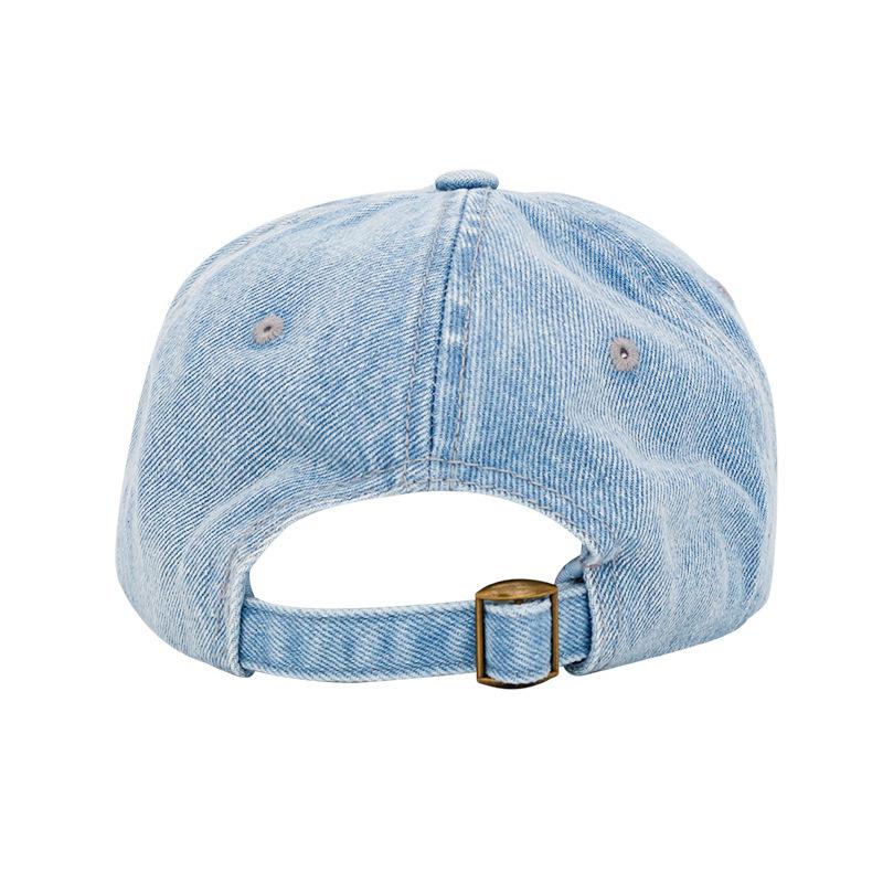 New denim baseball cap light plate pure cotton washed cap women's versatile face small sunscreen visor