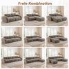 Frameless Modular 2-Seater Sofa, High-Density 32D Foam, Suitable for Living Room, Chenille Fabric, Non-Slip Design, No Assembly Required, Brown
