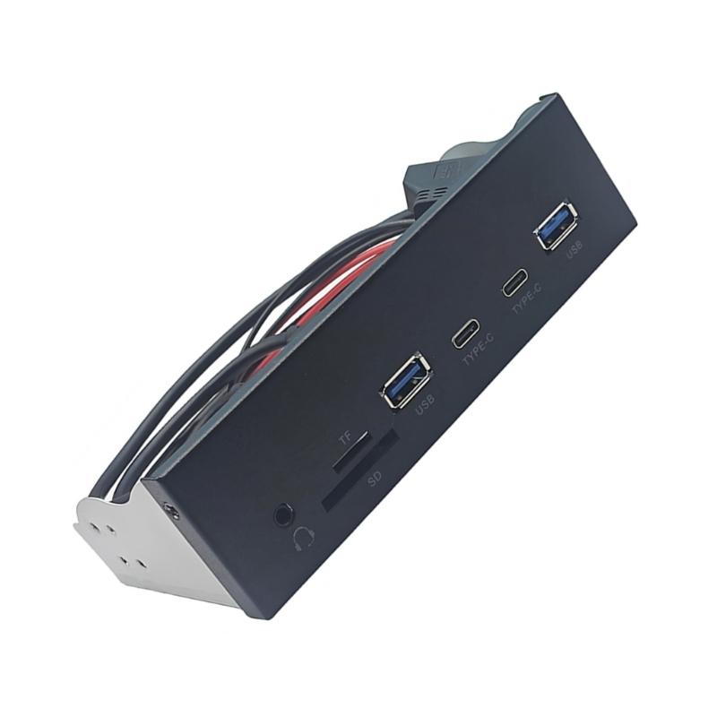 Fast Speed USB3.2 Gen1 Optical Drive Bay Panel Featuring Double Type C And 3.5mm Auditory Port for Desktop 5.25inch Bay