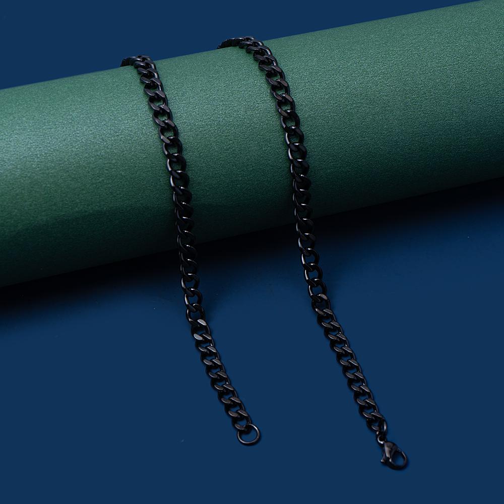 Hip Hop Cuban Chain Necklace for Men Women Punk 3 To 7 MM Stainless Steel Choker Necklace Vintage Jewelry Accessories