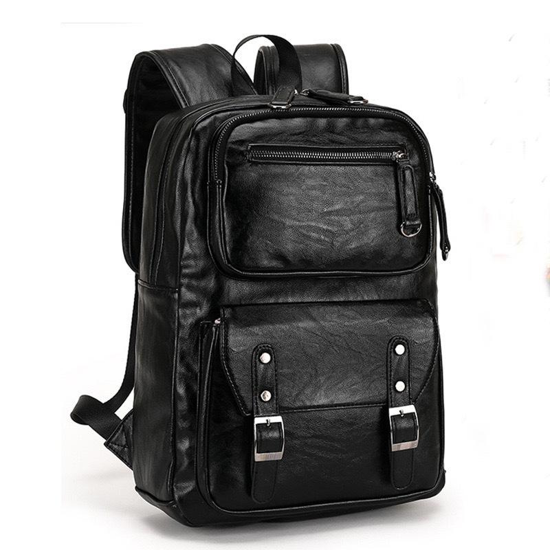 TS JYL laptop bag,Leather Travel Backpack Casual Business Bag Large Student School Backpack