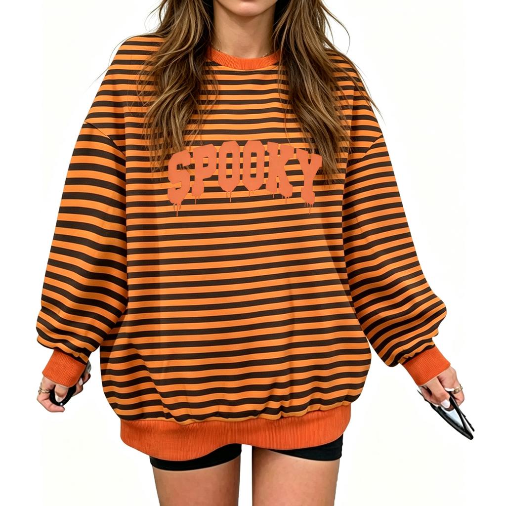 Women's Halloween Printed Neck Short Sleeve T-Shirt Casual Top