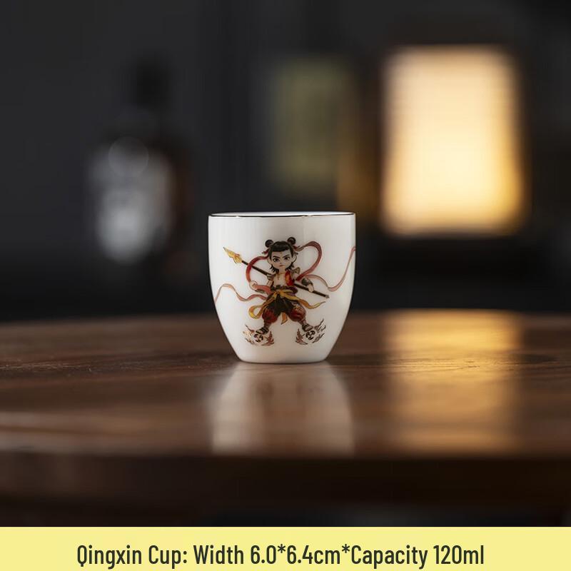 Nezha Mutton-Fat Jade Porcelain Tea Cup Gift Set