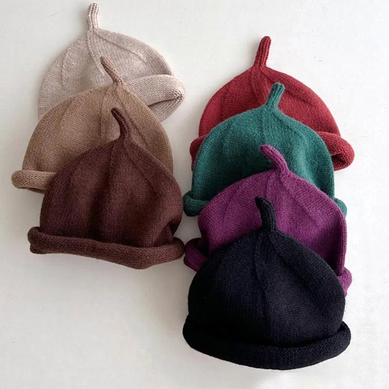 Kids Winter Hats for Newborn Boys Crochet Bonnet Toddler Girl Cap Children Baby Photography Props Boy Accessories Warm Stuffs