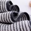 1Pc 35x75cm Bamboo Charcoal Fiber Coral Fleece Hanging Stripes Dry Hair Bathroom Adult Hand Towel