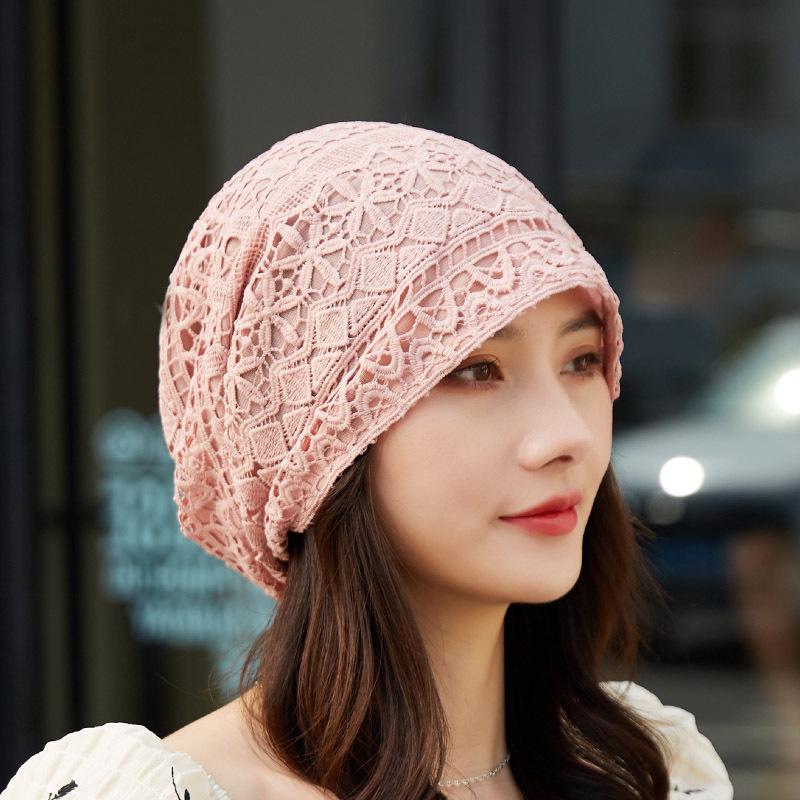 Women's Summer Lace Slouchy Hat - Breathable, Stylish, Thin White Hair Cover