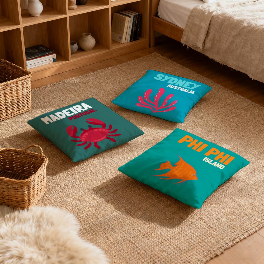 Pillow Case luxurious home office, sofa decorative Multi sized car seat cushions, pillowcases  Marine Life