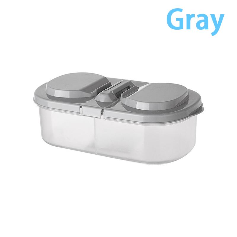 Многофункциональный контейнер с двумя отделениями и крышкой, пластиковый контейнер для хранения продуктов, фруктов, герметичная банка для кухни серый
