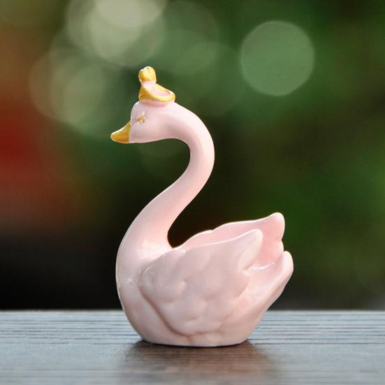 Ozdoba Labuť Krásná Mikro Krajinná Figurka Panenka DIY Dekorace na Dort Simulace Koruna Labuť Figurka Pryskyřice Zvířecí Model Vánoční Svatba Dárek