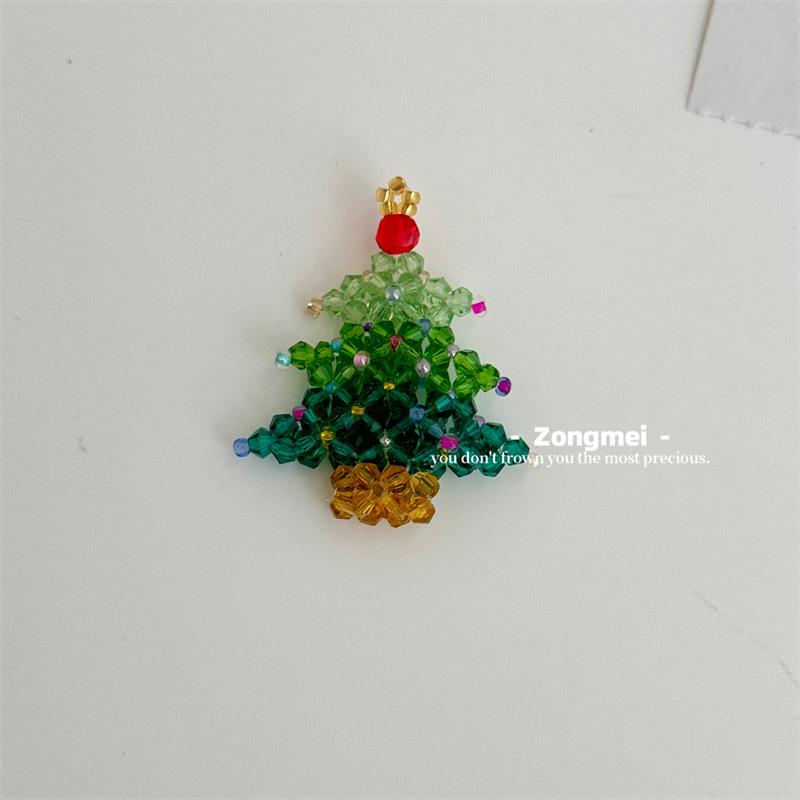 Handmade Christmas Crystal Pendant & Hair Clip Duo