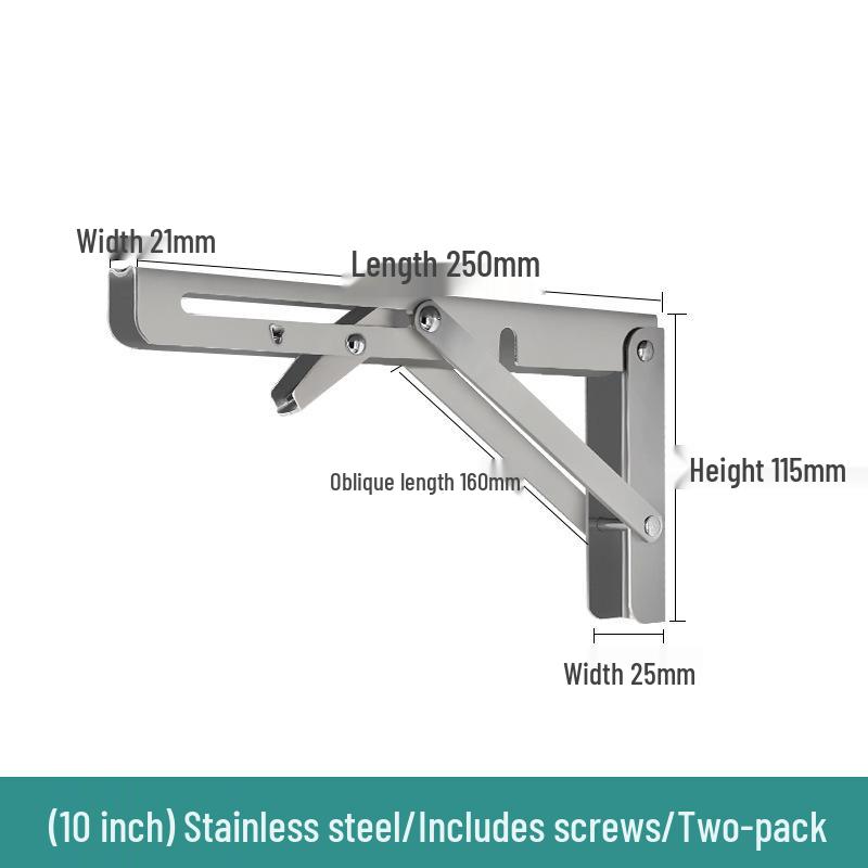 Stainless Steel Foldable Wall-Mounted Triangular Support Bracket