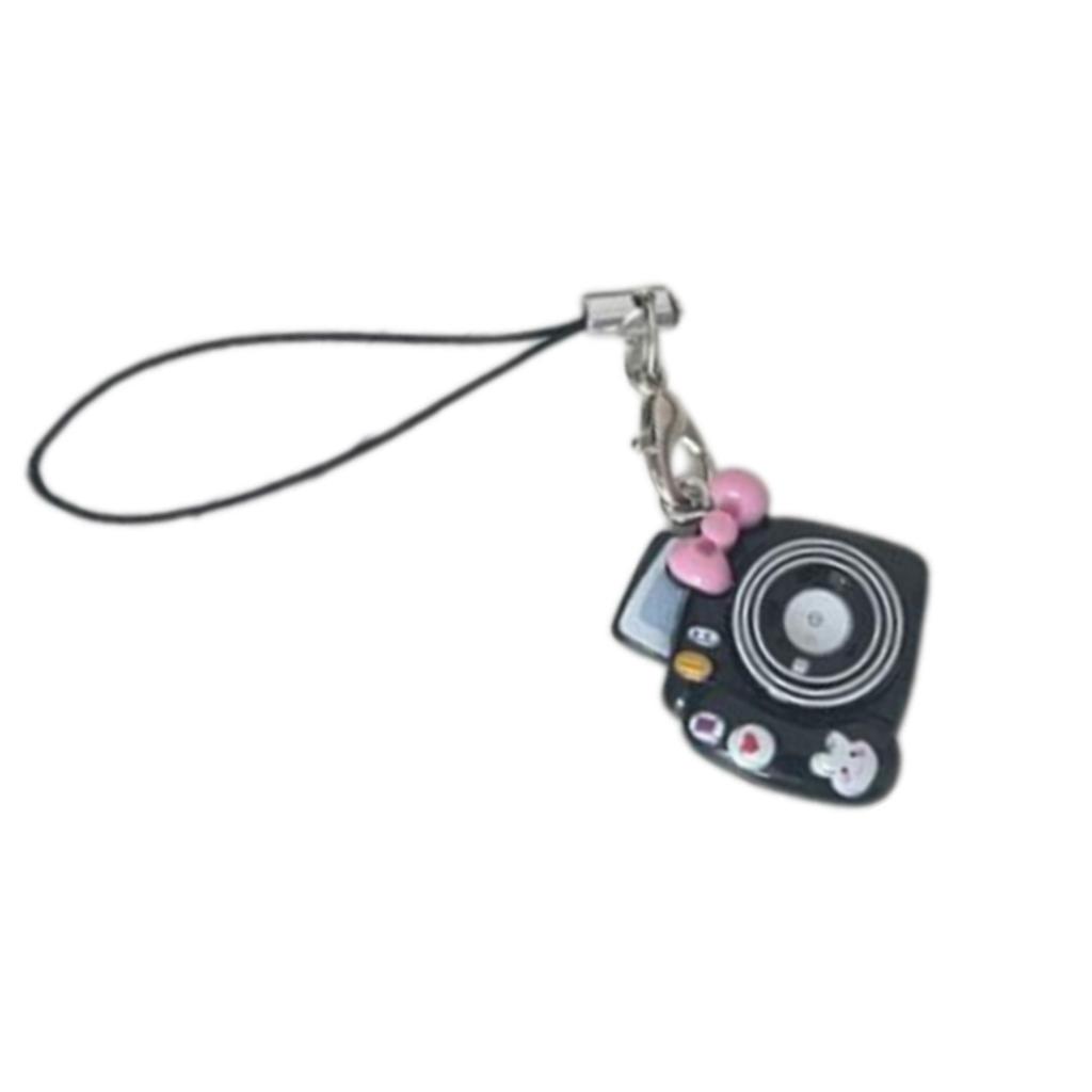 Cute Cartoon Mini Macaron Camera Charm Keychain Pendant Lightweight Phone Chain Resin Accessory For Bags Keys