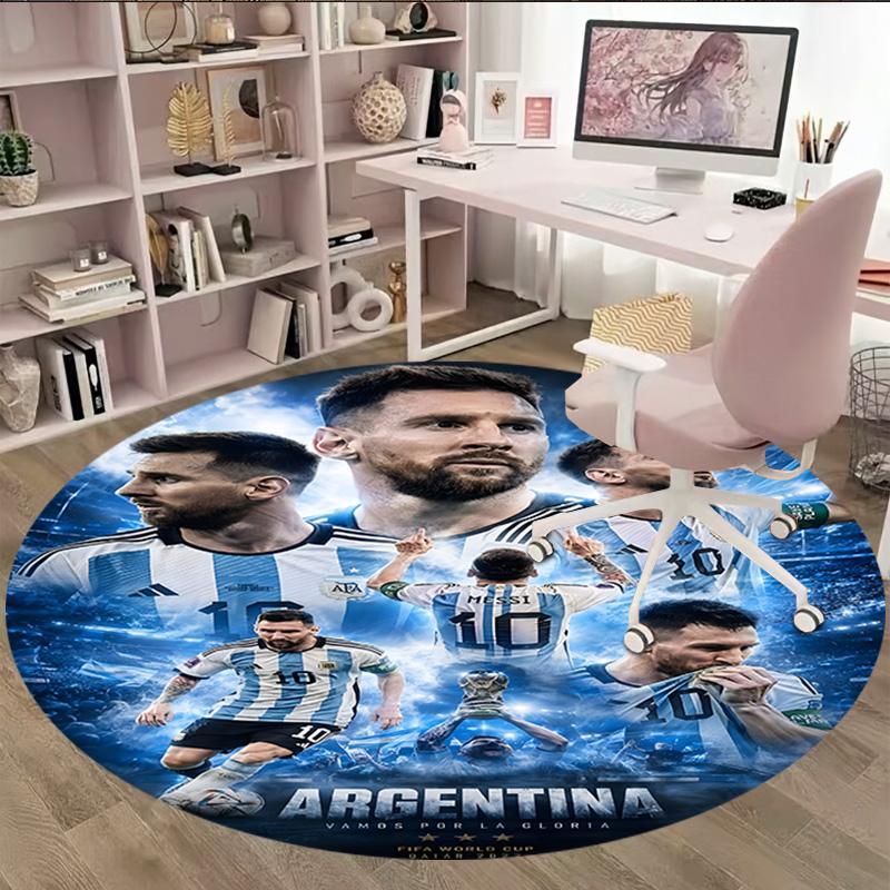1pc M-Messi3 Carpet, Round Rug, Comfortable, Suitable for Entryways, Living Rooms, Office, And Bedrooms, Christmas Decoration