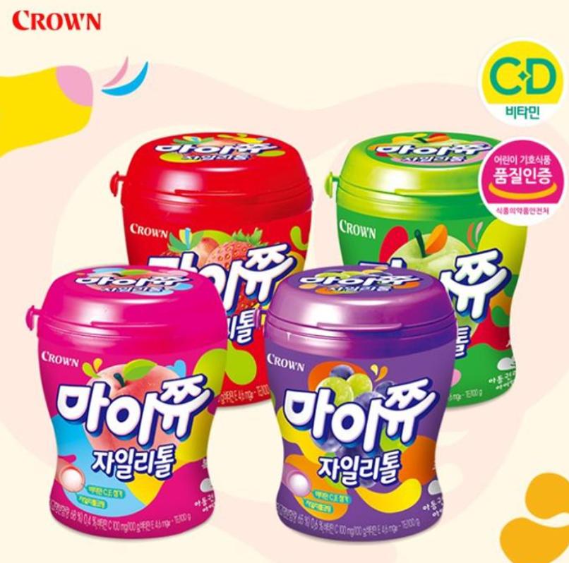 MyChew Xylitol Candy 110g, 4 Flavors – Apple, Grape, Peach, Strawberry – Chewy Snack