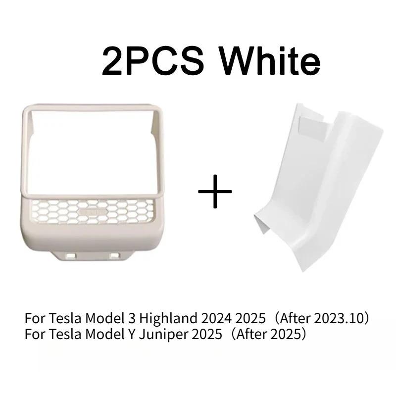 For Tesla Model Y Juniper 2025 Rear Screen Cover Protector Frame Back Air Vent Trim Protective White Car Interior Accessories