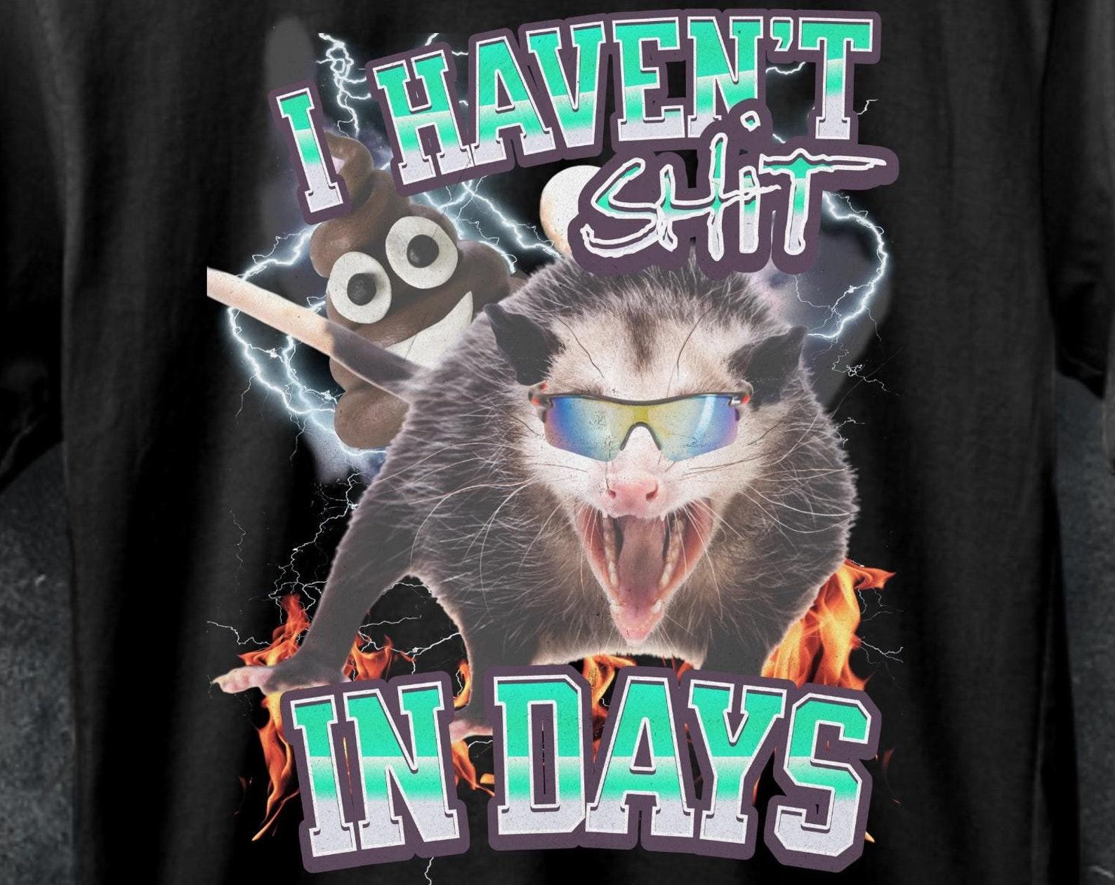 I Haven t Shit in Days Opossum T-Shirt, Funny Meme Tee S