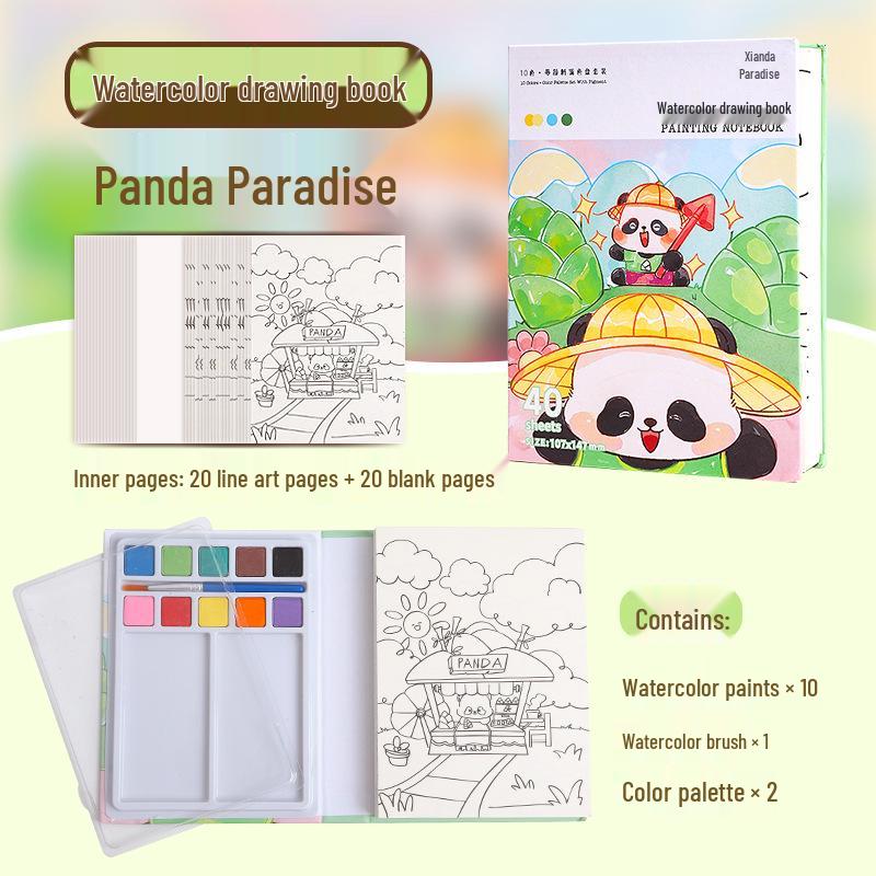 

Portable Children s Watercolor Travel Sketchbook Set
