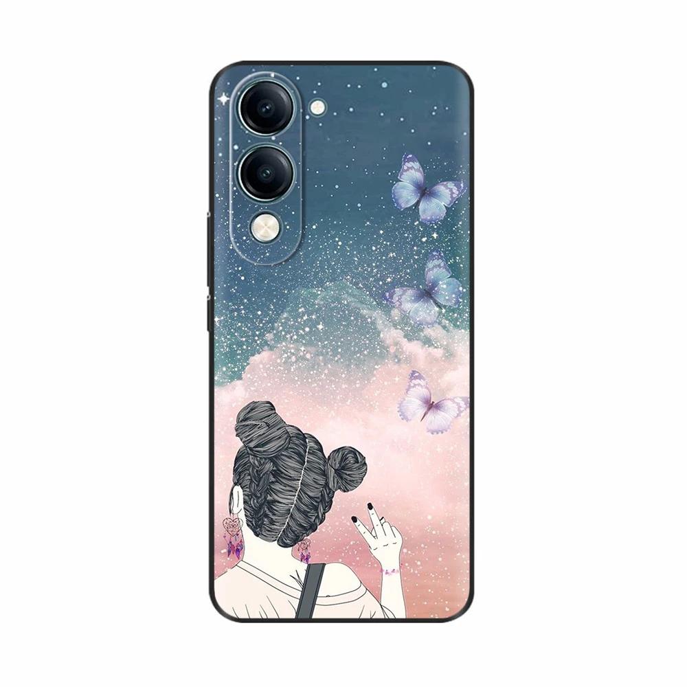 For Vivo Y19 5G Case Cool Painting Soft TPU Covers Black Silicone Back Cover for Vivo Y19 5G Y 19 Phone Cases Cartoon Fundas