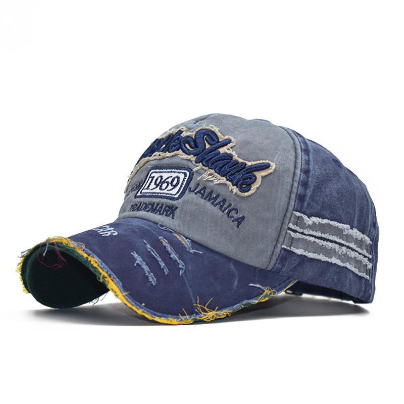 Fashionable Cap Wornout Torn Edges 1969 Baseball Cap Sun Shading