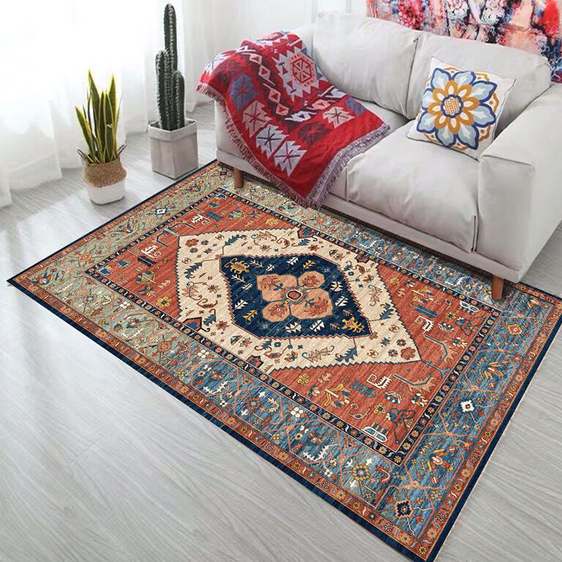 

Retro Europe Persia Style Carpet Living Room Sofa Bedroom Study Bathroom Kitchen Entrance Door Mat Non-slip Light Decor Rug 40*60CM