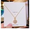 Women Light Luxury Full Diamond Zircon Flower Fashion Clavicle Necklace