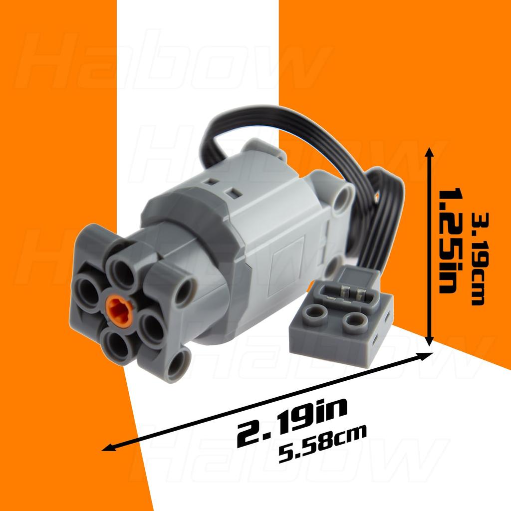 Habow Technic Power Functions Compatible with Lego Motor MOC Technic Parts L-Motor-88003 (3 Pieces)