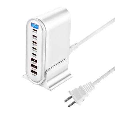 600W 8 Port Fast Charging Adapter with LED Display Desktop Fast Charging Station Adapter for Laptop Phone Tablet