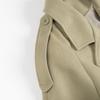 Womens Oversized Wool Blend Trench Coat With Wide Lapel Single Button Cinched Waist 2025